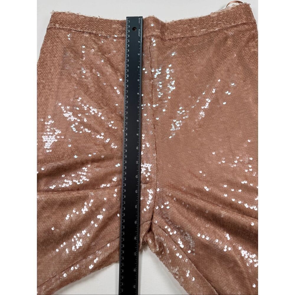 Ted Baker Milleit Matte Sequin Wide Leg Sequin High Rise Pant Light Pink Size 10 - Picture 7 of 12